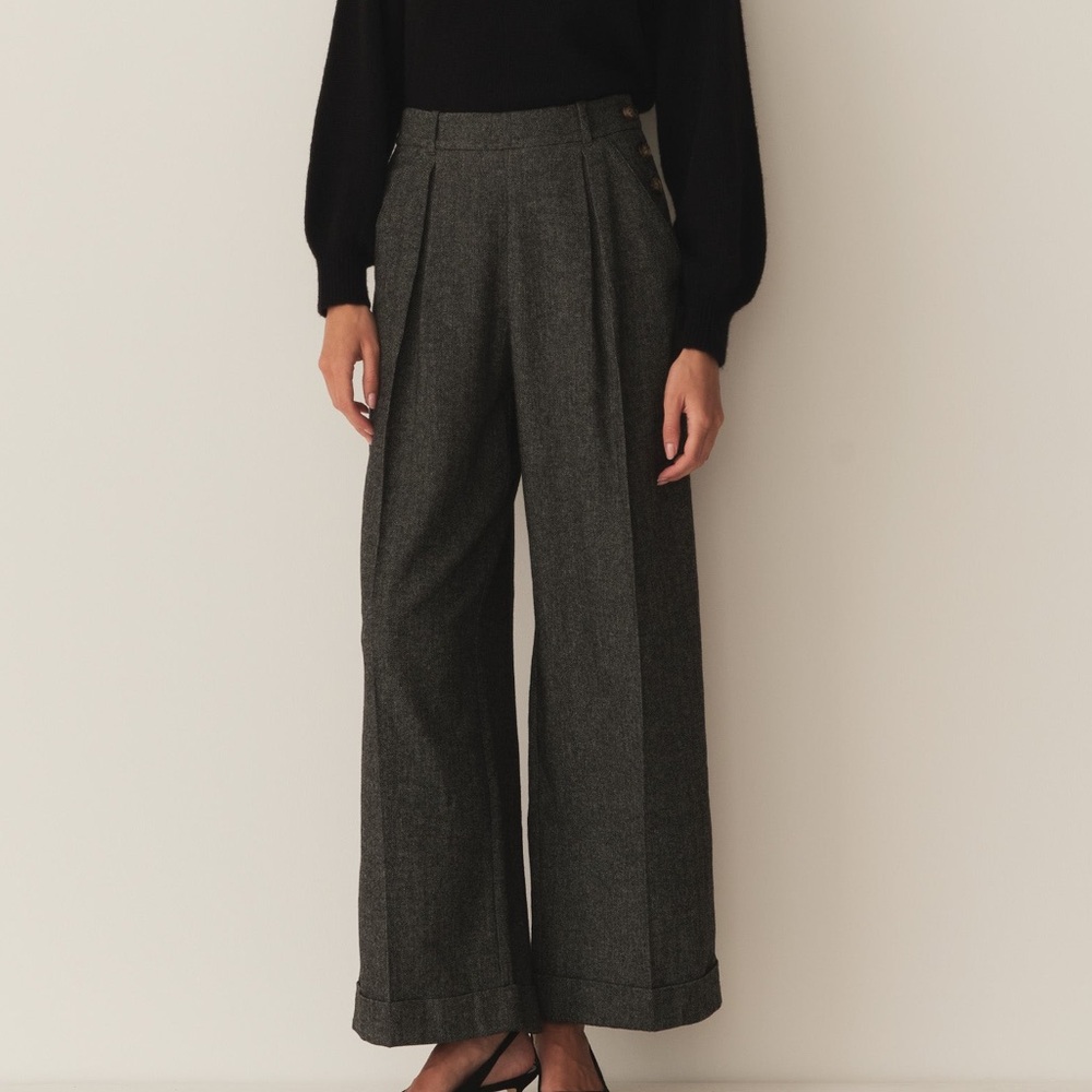 Doen Lawrence wool pants grey high rise NWT